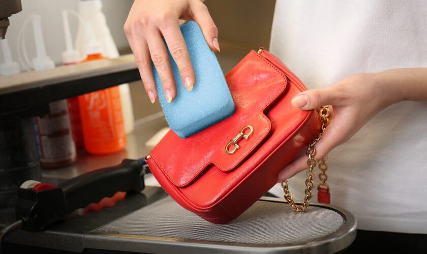 how to clean a leather purse